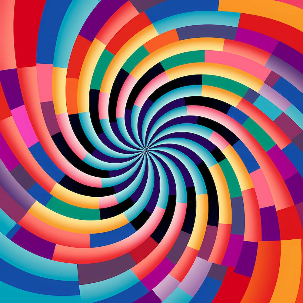 Bright Colour Spiral Optical Illusion