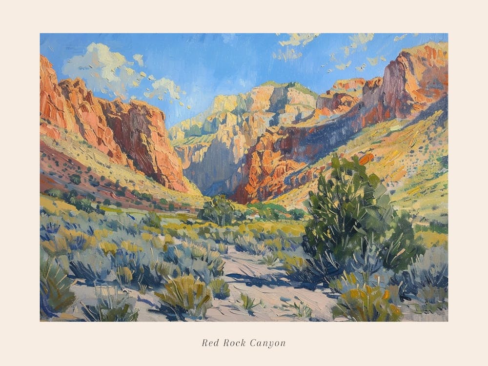 Western Landscapes Red Rock Canyon Nevada 4 Poster