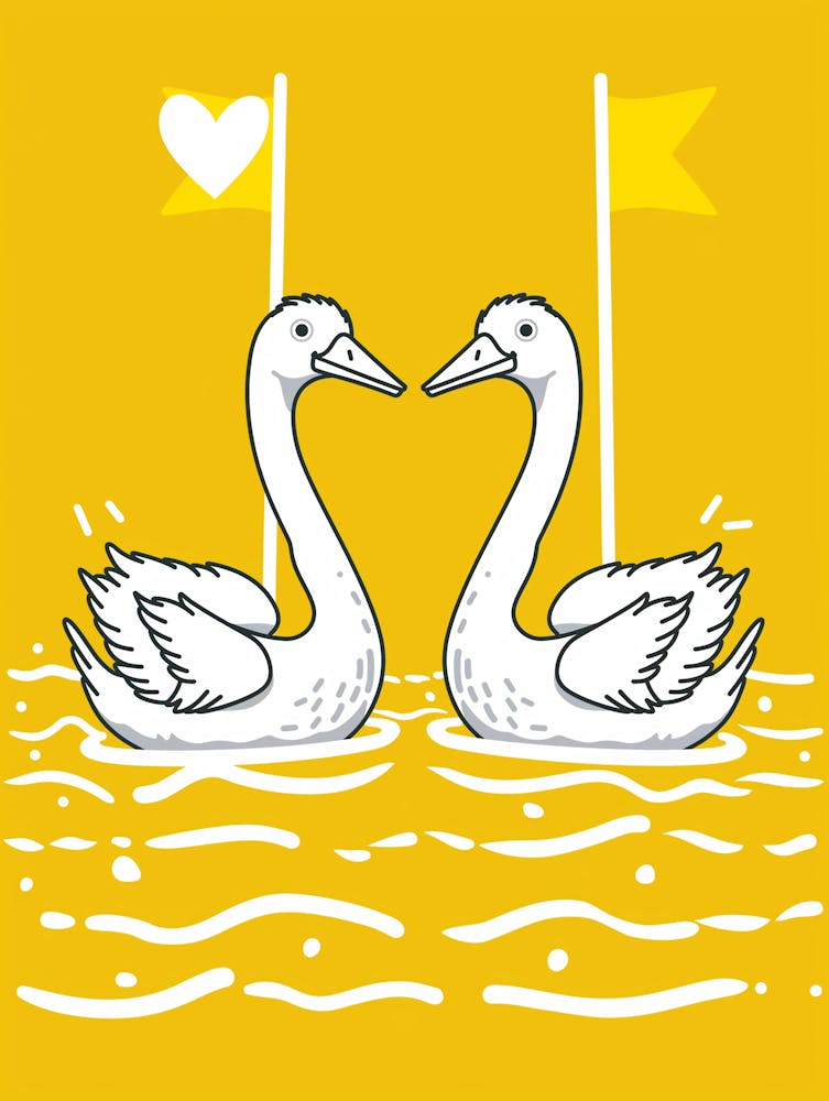 Swans In Water
