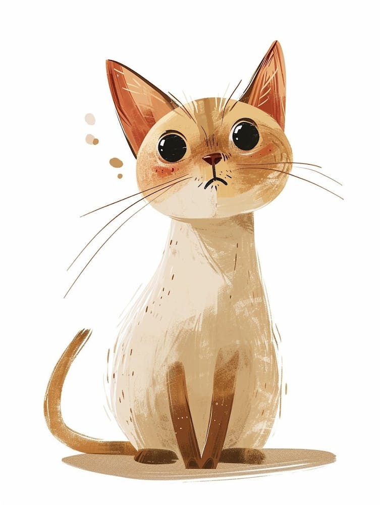 Oriental Shorthair Cat Clipart Illustration 2