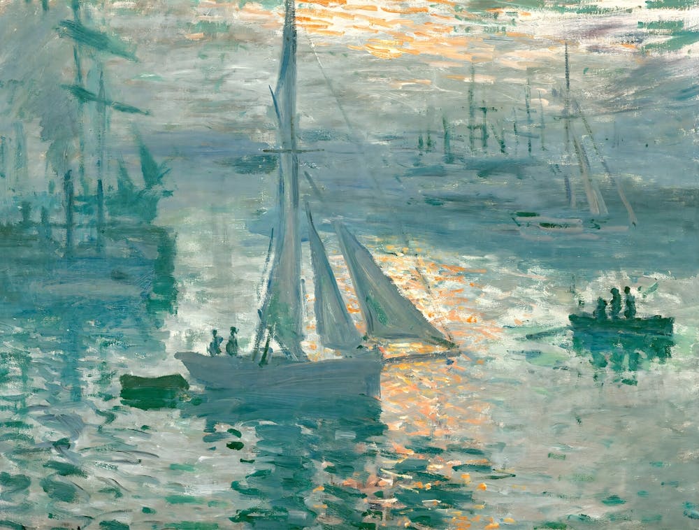 Claude Monet - Sunset At The Harbor