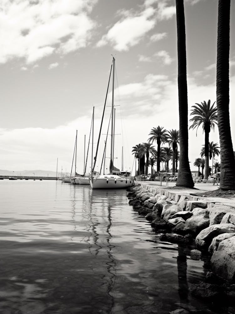 Cannes, France, Mediterranean Black And White Photography Analogue 1