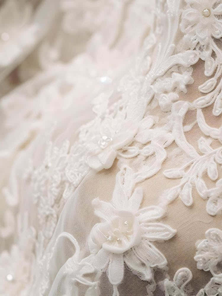 Close Up Of A Wedding Dress