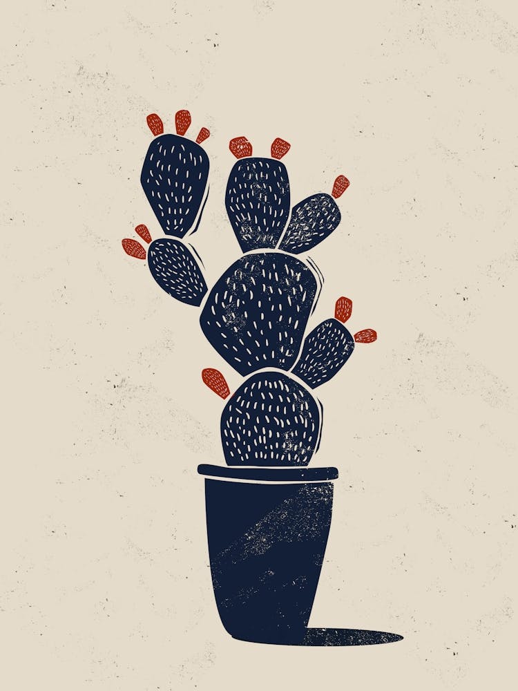 Cactus Linocut
