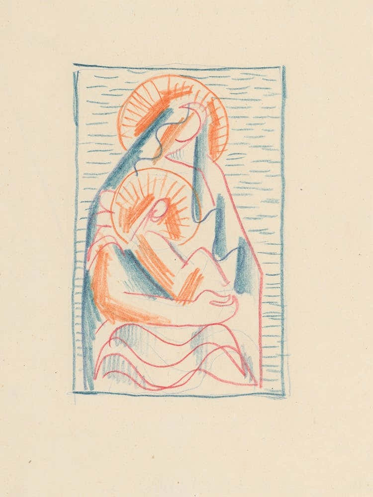 Sketch For Madonna And Child In Her Lap, Mikuláš Galanda