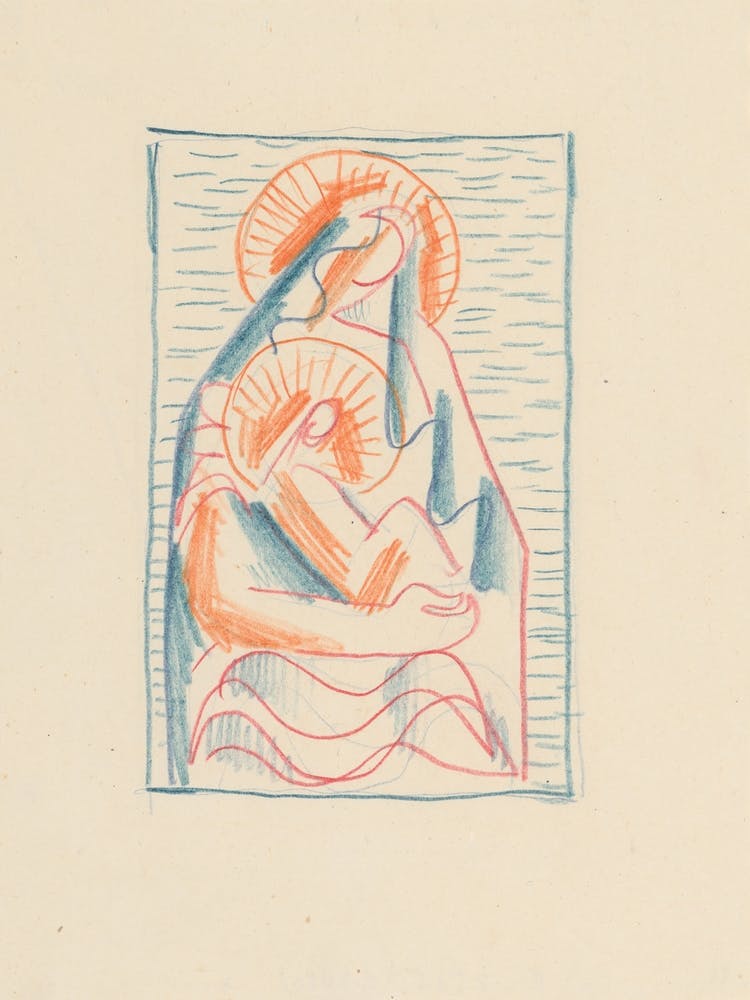 Sketch For Madonna And Child In Her Lap, Mikuláš Galanda