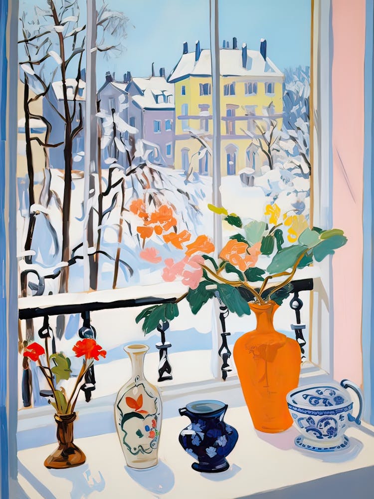 The Windowsill Of Munich   Germany Snow Inspired By Matisse 4
