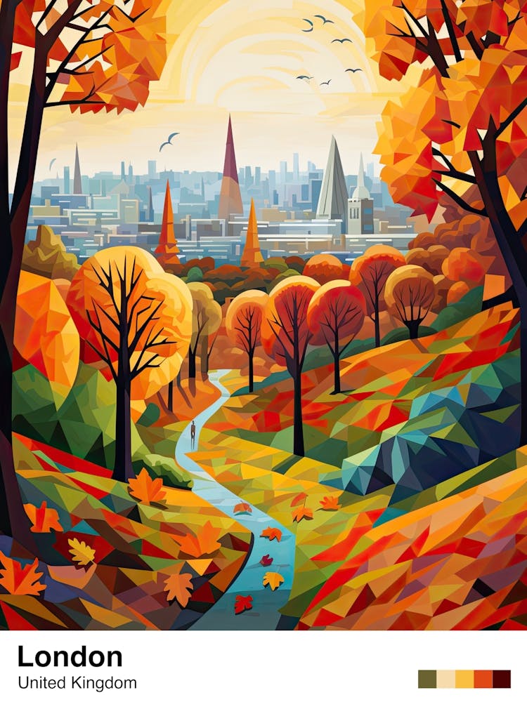 London View   Geometric Vector Illustration 5 Poster