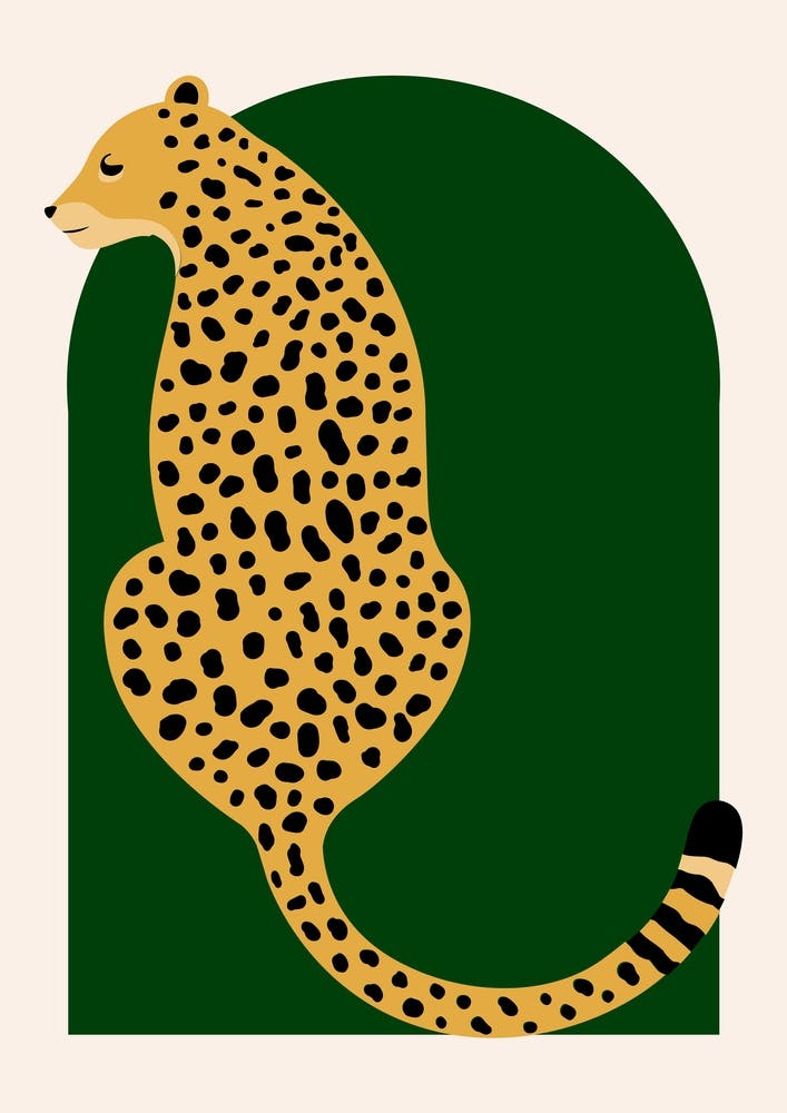 Boho Leopard Jungle Green Vintage Arch