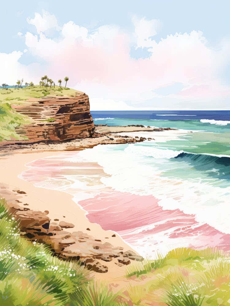 A Sketch Of Anakena Beach, Easter Island Chile 4
