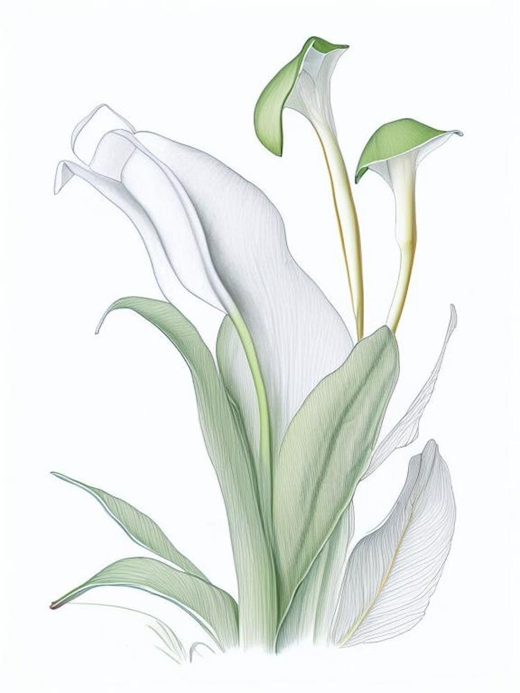 Zantedeschia Floral Quentin Blake Inspired Illustration 5 Flower