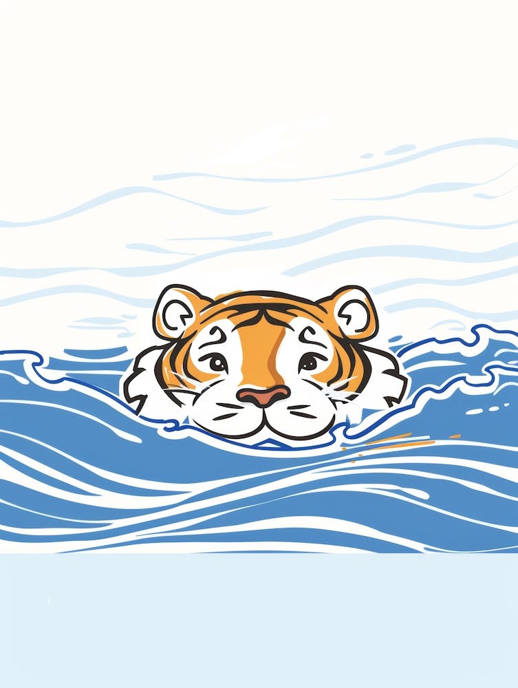 Tiger In The Water 1
