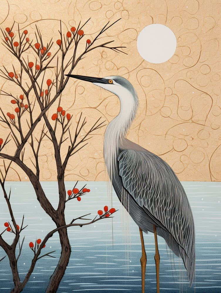 Bird Illustration Great Blue Heron 6