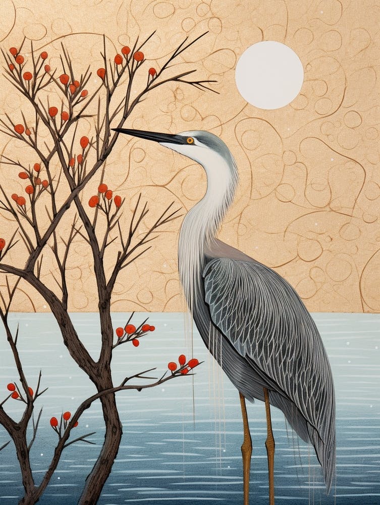 Bird Illustration Great Blue Heron 6