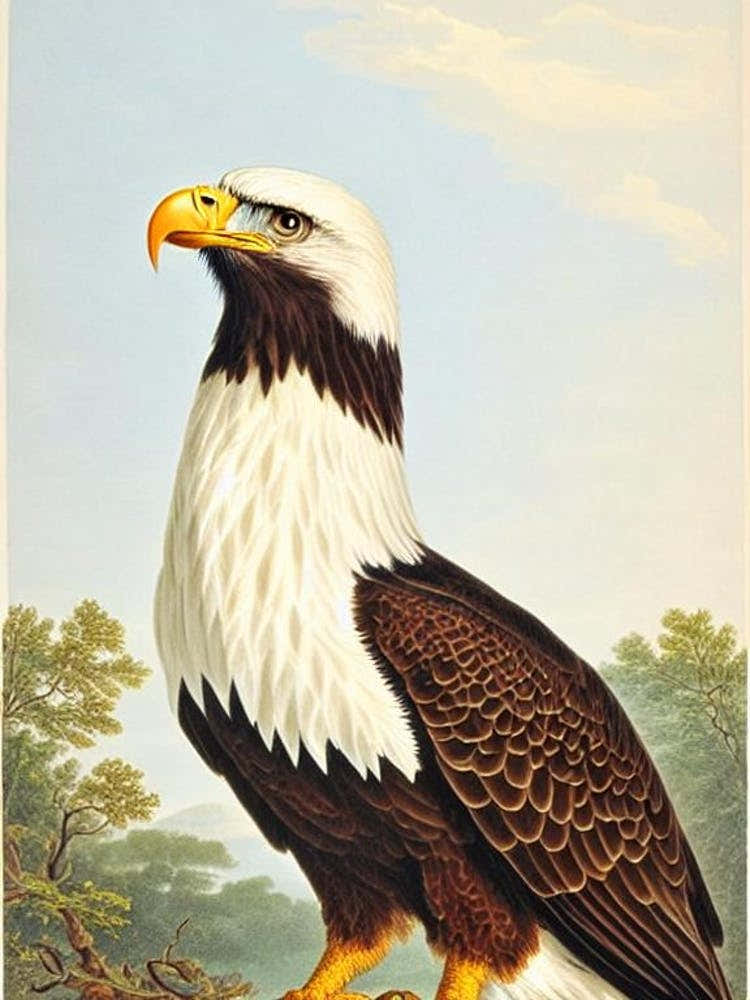 Bald Eagle James Audubon Vintage Style Bird