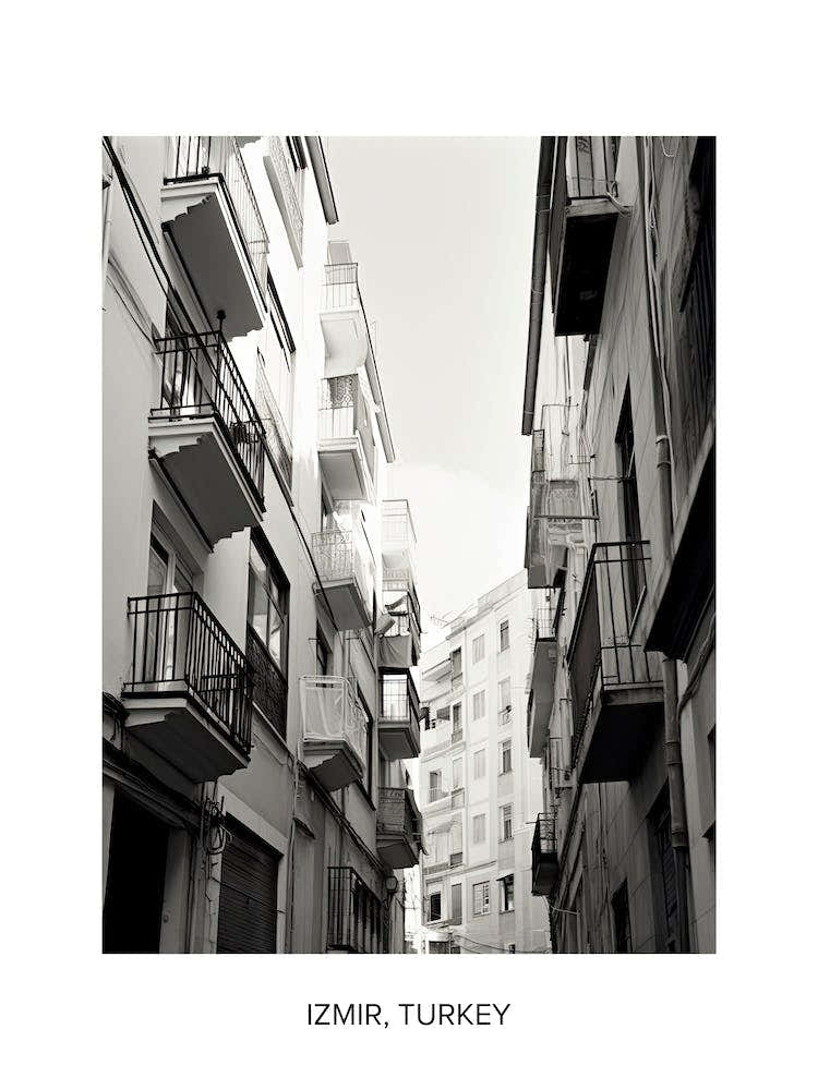 Poster Of Malaga, Spain, Photography In Black And White 2