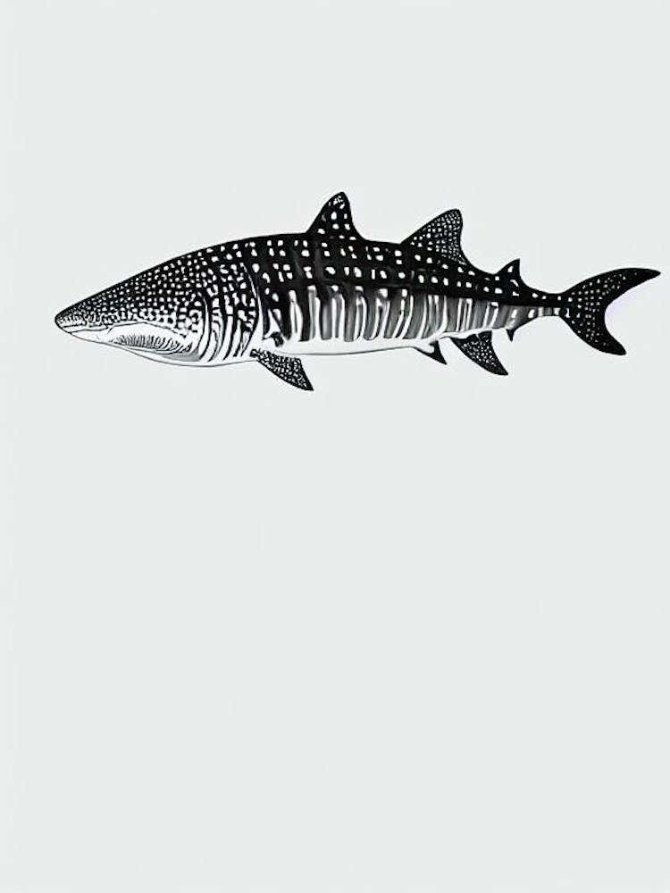 Whale Shark Black & White Drawing