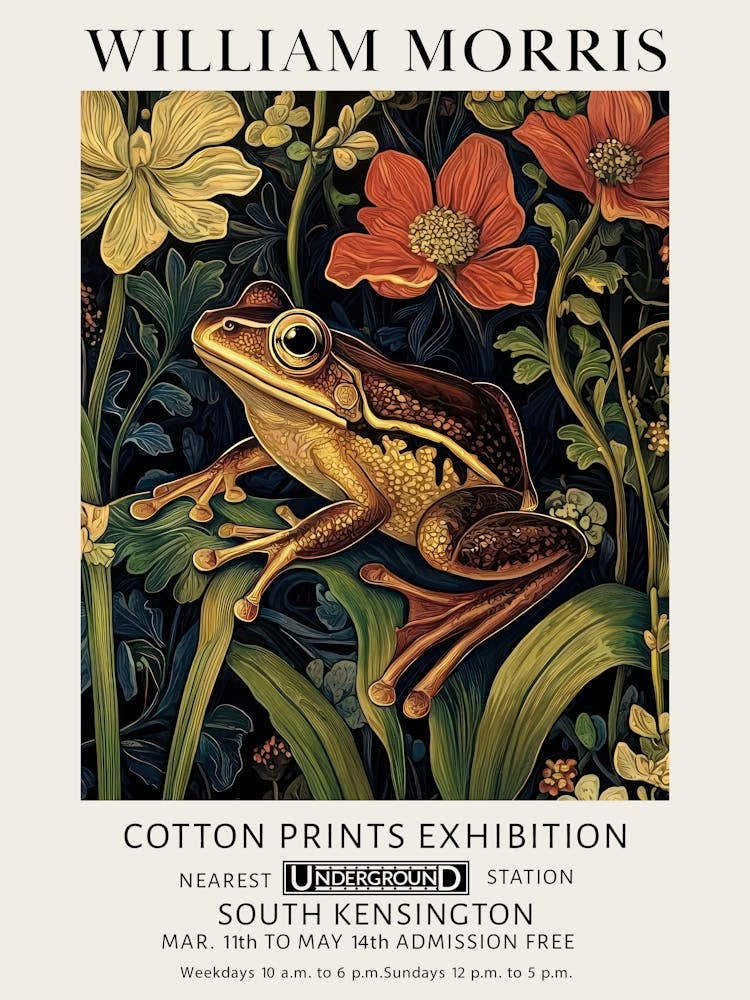 William Morris Frog Golden Vintage Exhibition