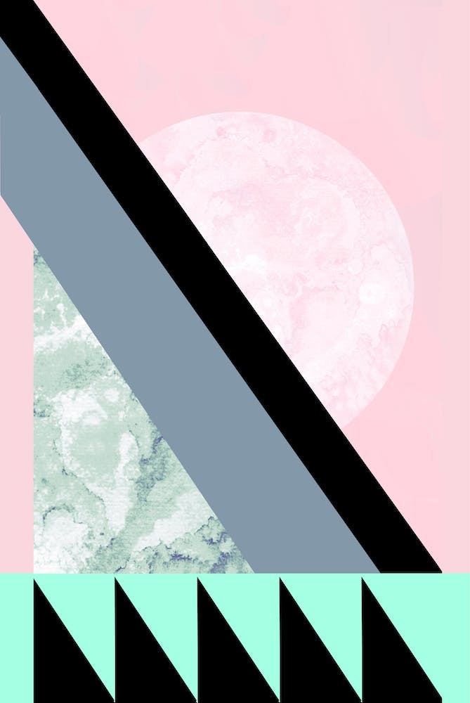 Turquoise Pink Geometric