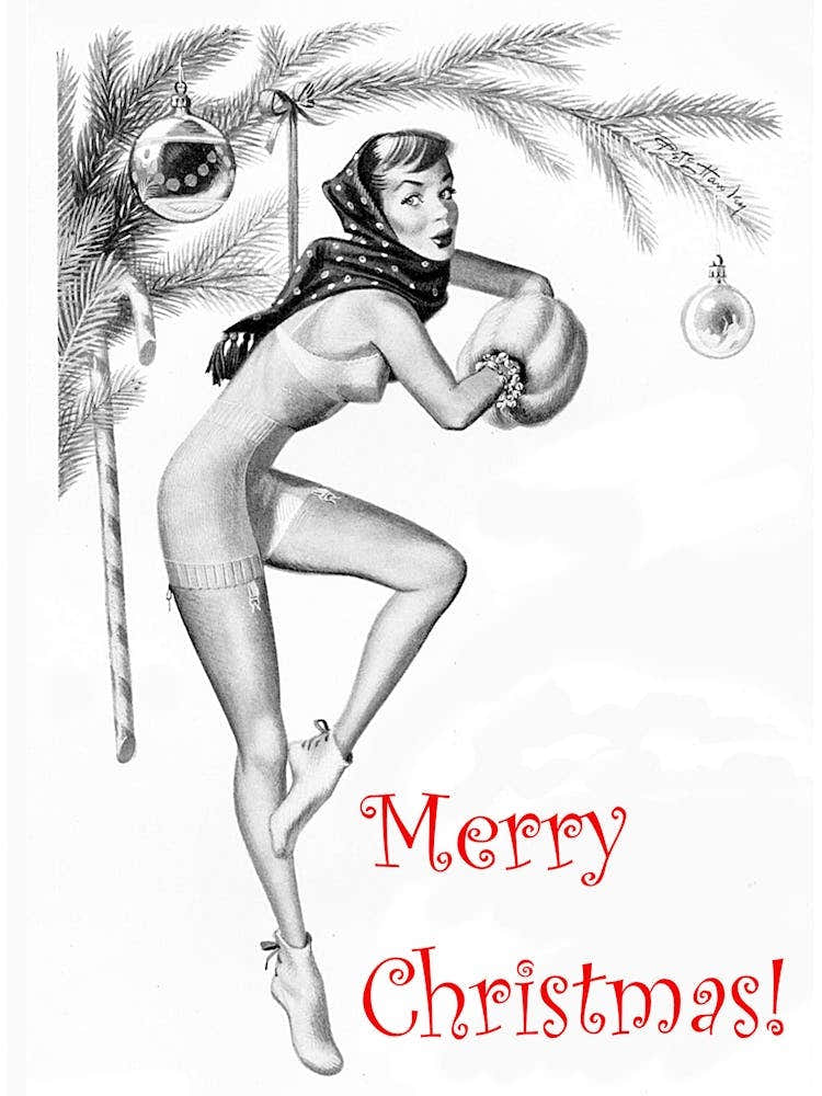Pinup Girl On A Christmas Tree