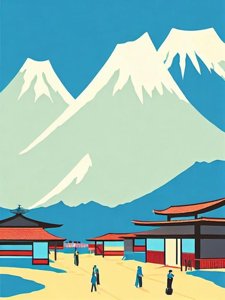 Naeba, Japan Midcentury Vintage Skiing Poster