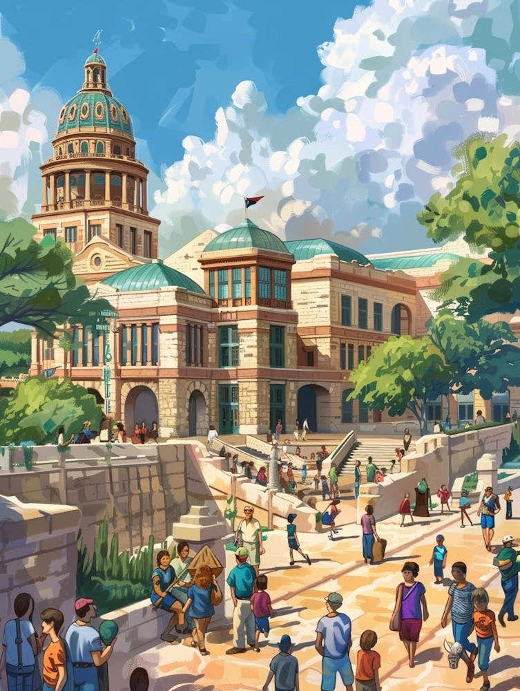 Storybook Illustration The Bullock Austin Texas State History Museum 3
