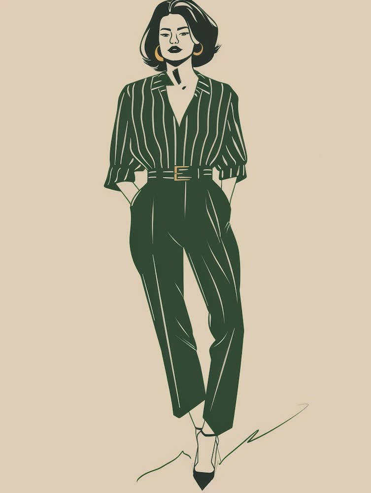 Woman In A Green Suit