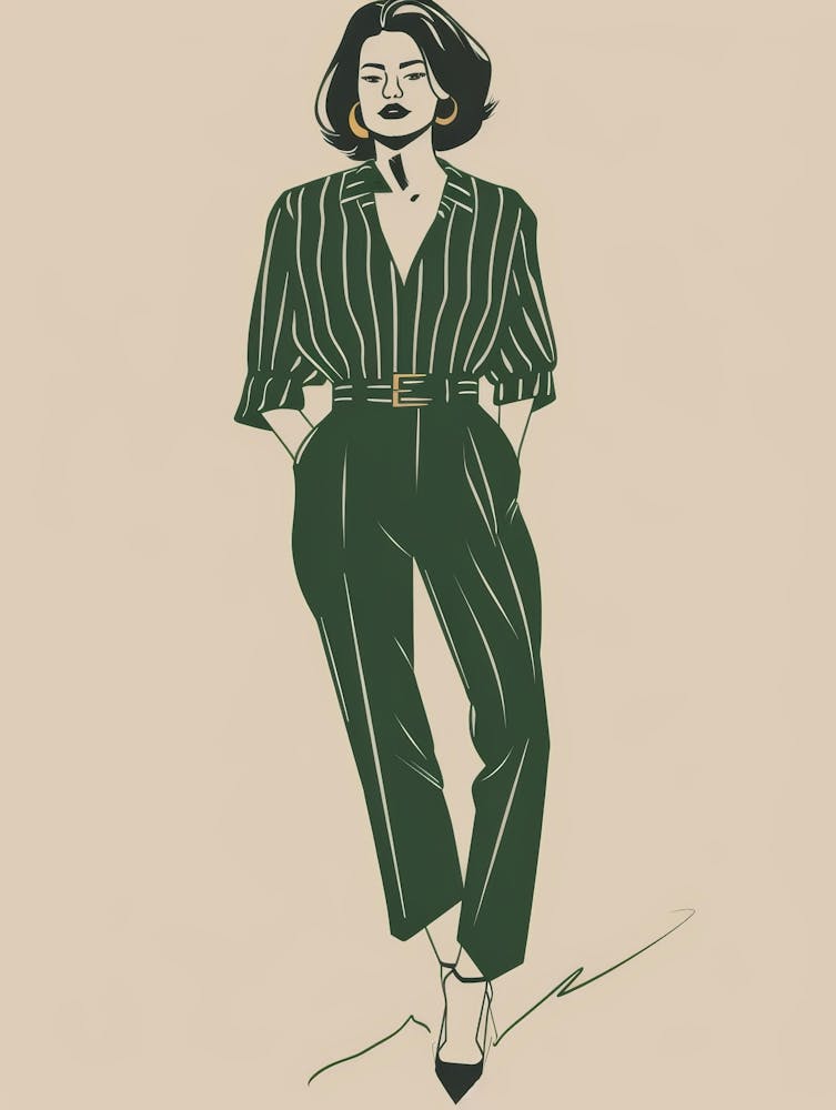 Woman In A Green Suit