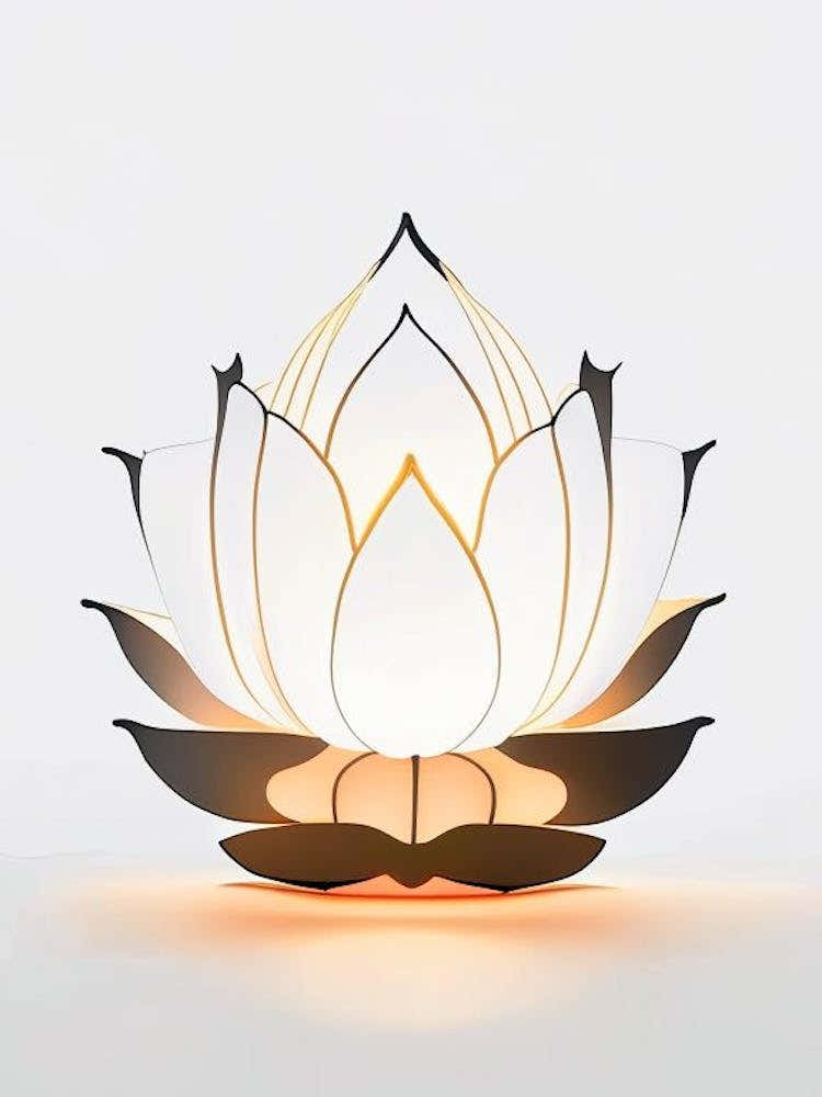 Lotus Flower Lantern Retro Minimal 1