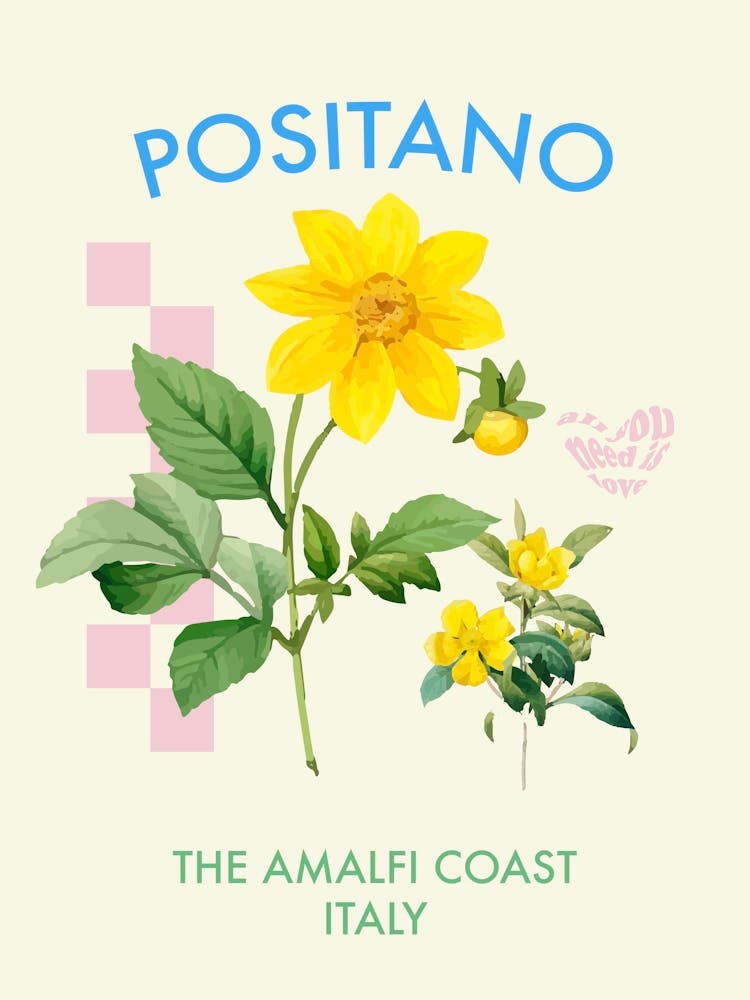 Positano Flower Poster