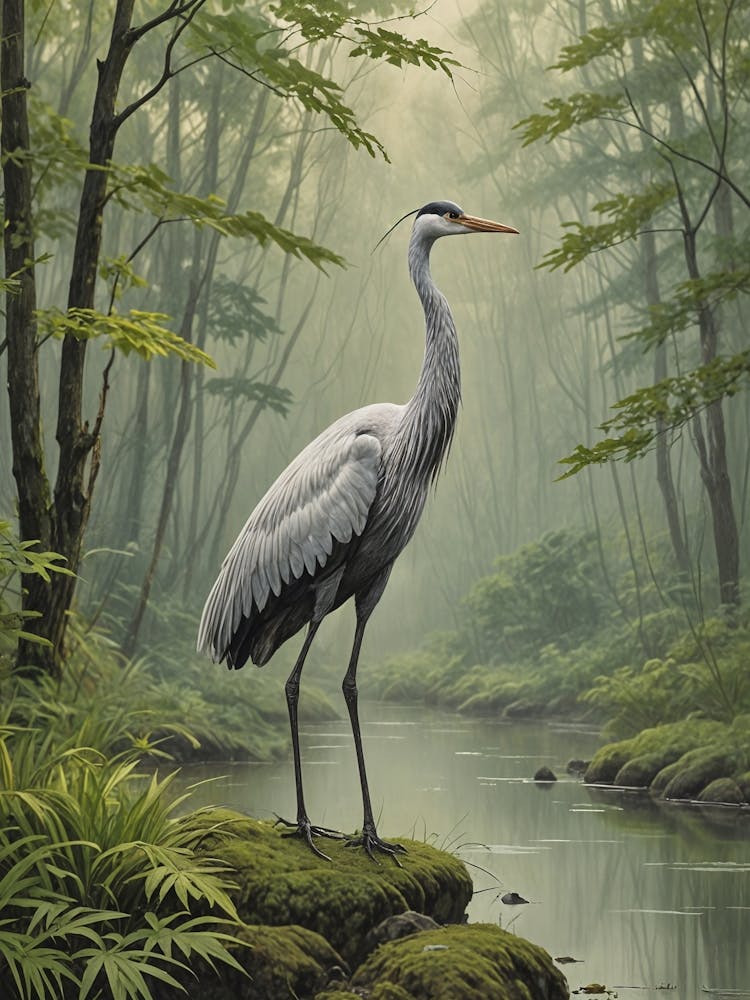 Heron In The Forest