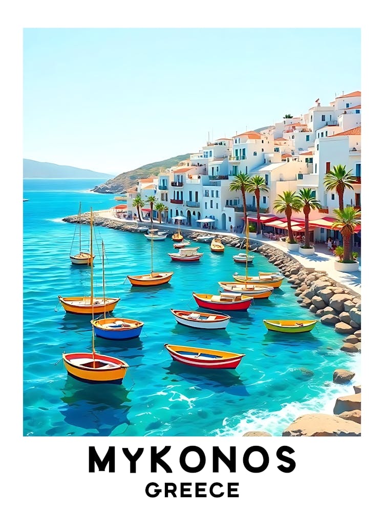 Mykonos - Greece Vintage Travel Poster 39