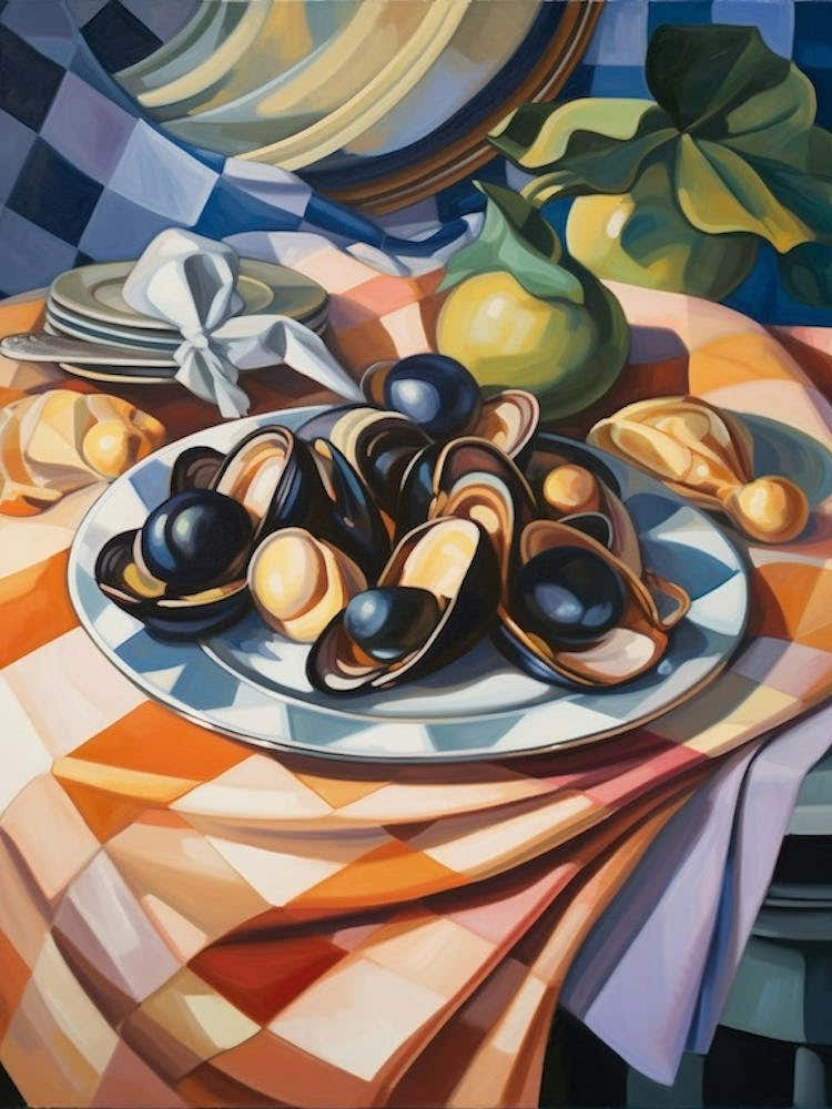 Mussels Still Life Painting
