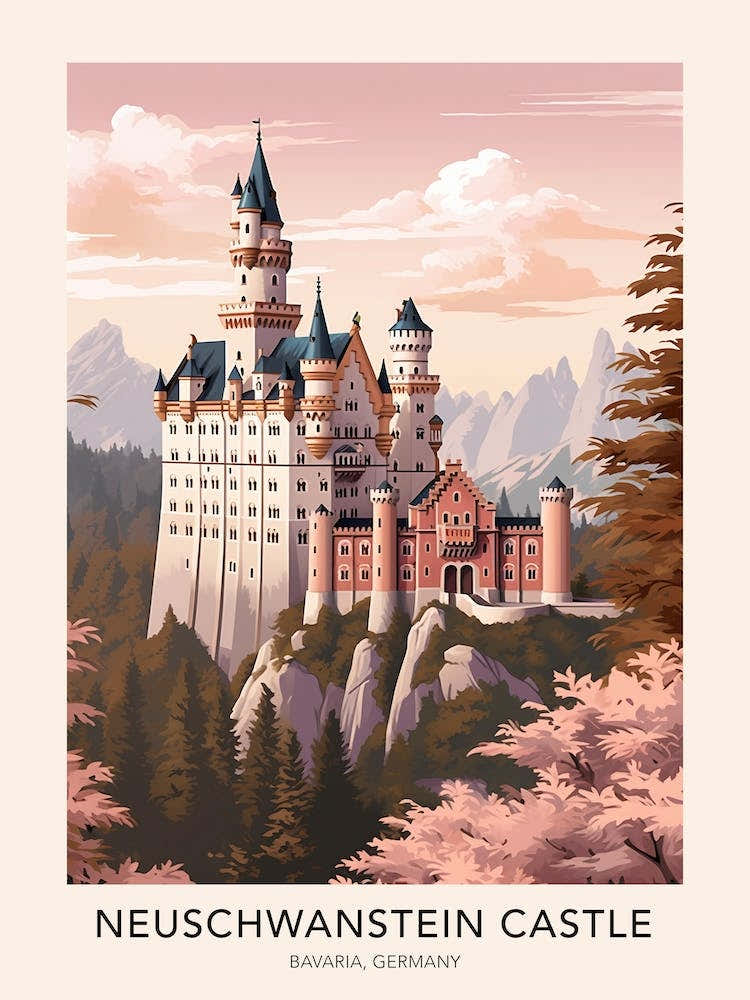 Neuschwanstein Castle Germany Travel Poster