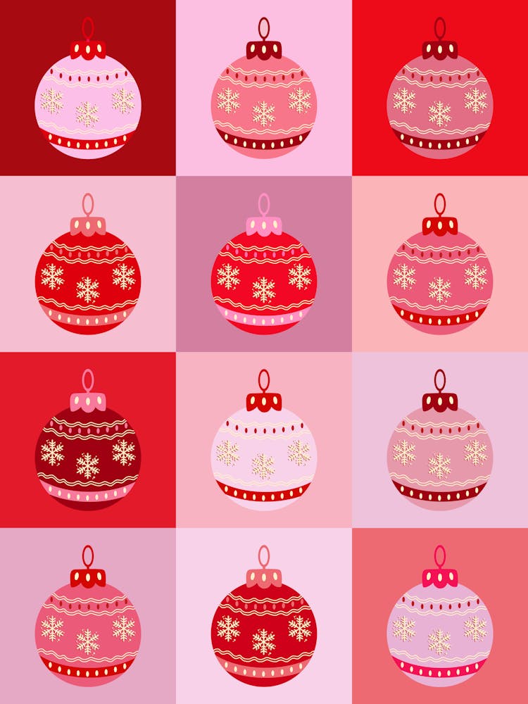 Christmas Checkerboard Pink And Red
