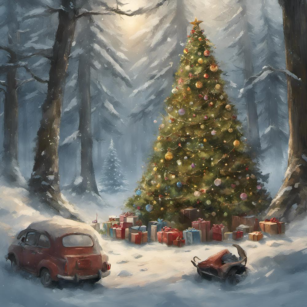 Christmas Tree In The Woods