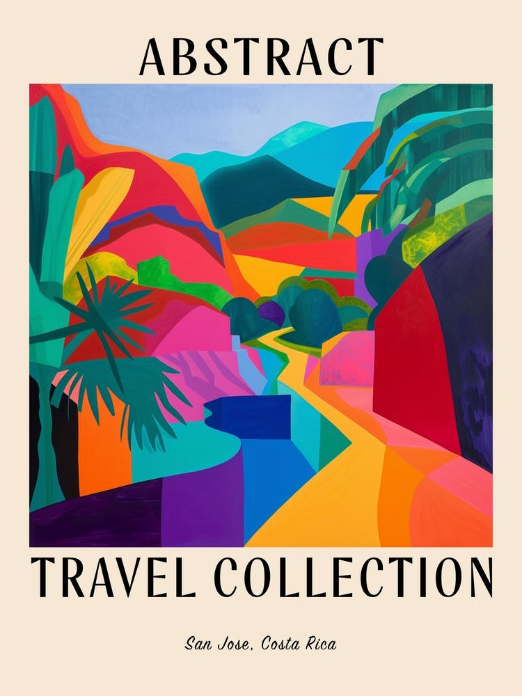Abstract Travel Collection Poster San Jos Costa Rica 2