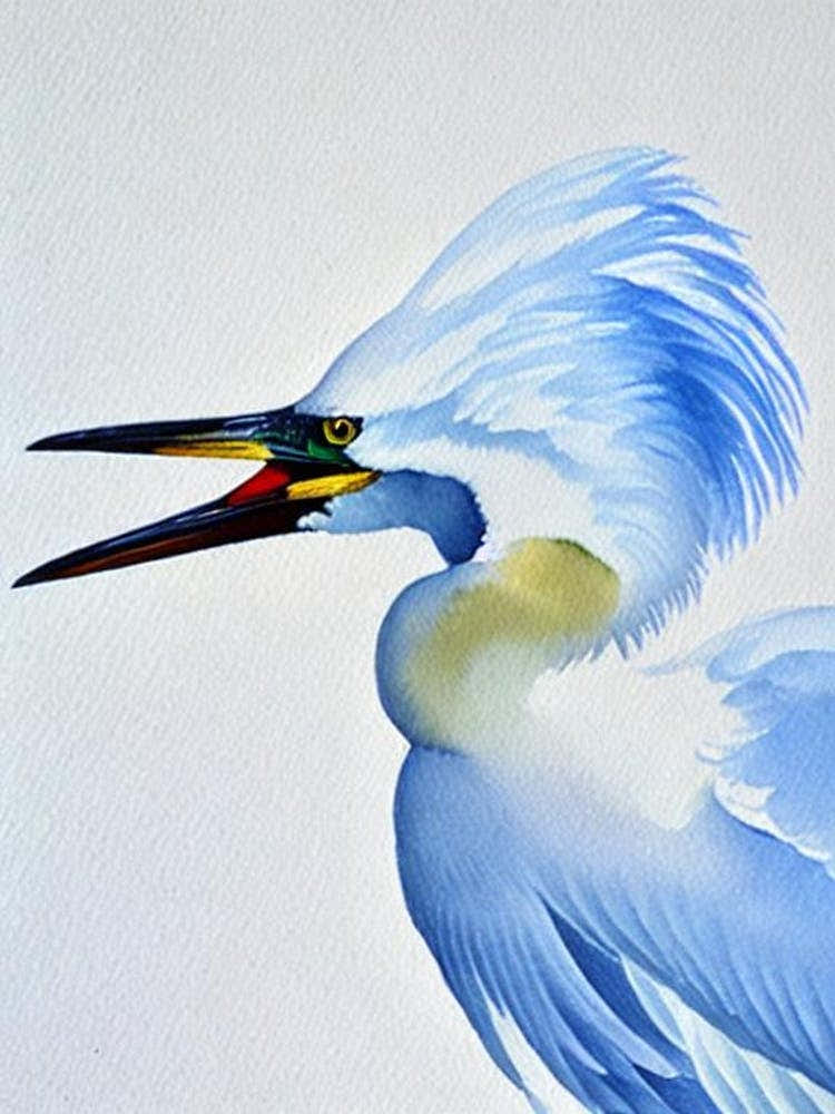 Egret Watercolour Bird
