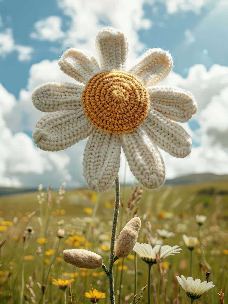 Daisies Knitted In Crochet 1