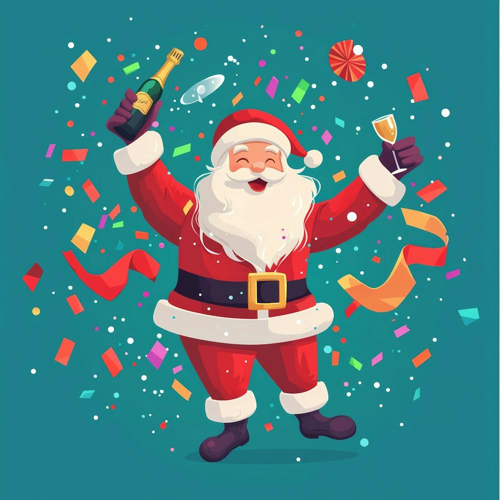 Vector Illustration Cheerful Santa Claus 1