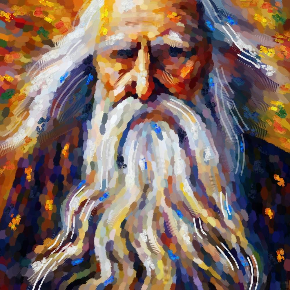 Portrait of an old man with a white beard