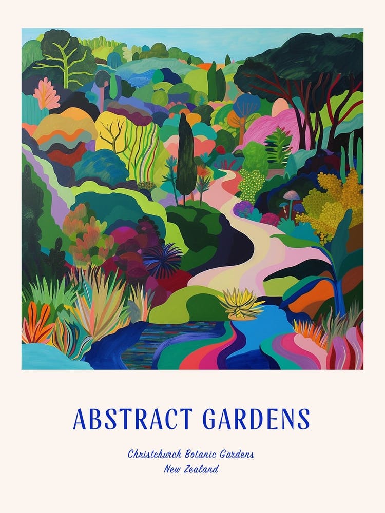 Colourful Gardens Christchurch Botanic Gardens New Zealand 2 Blue Poster
