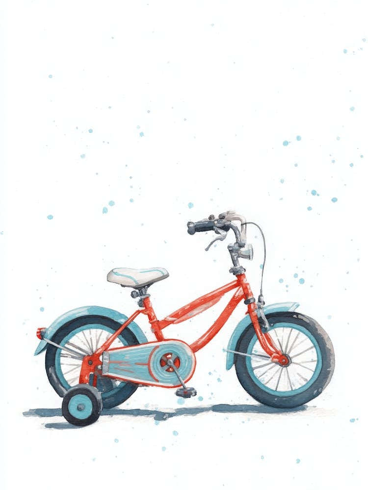 Aihrgdesign Isolated Watercolor Painting Of Vintage Bicycles