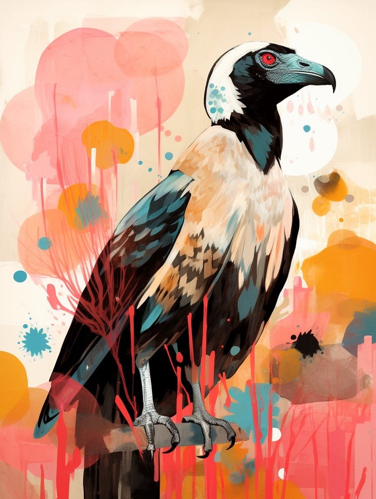 Bird Painting Collage Vulture 3