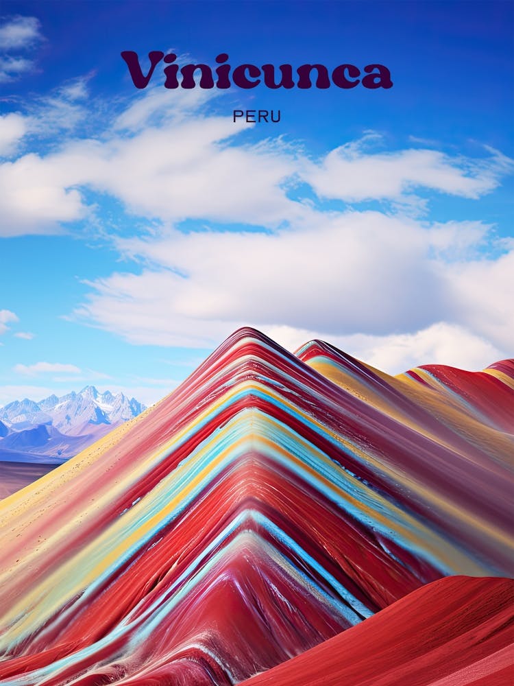Vinicunca Peru Travel Art Illustration