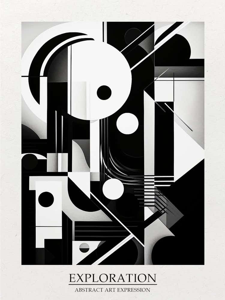 Exploration Abstract Black And White 2 Poster