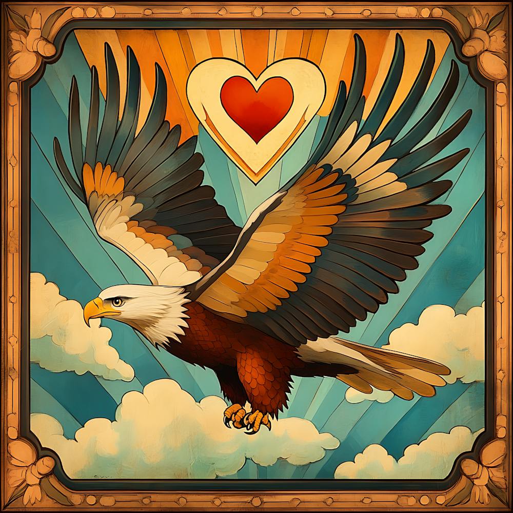 Eagle with Heart-shaped Cloud 5
