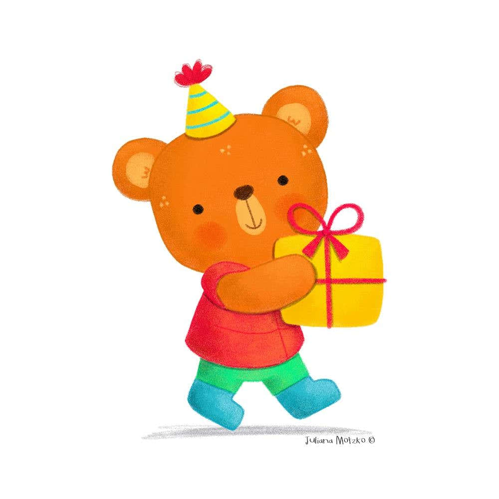 Teddy Bear With Birthday Gift