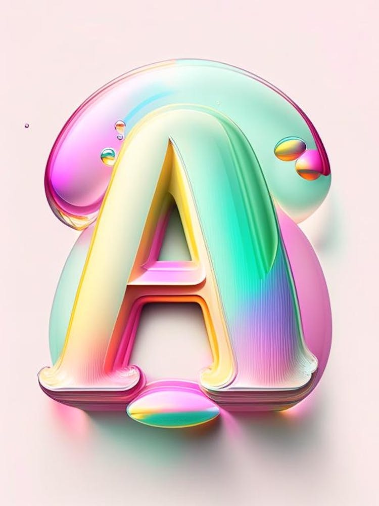 A, Alphabet Bubble Rainbow 4