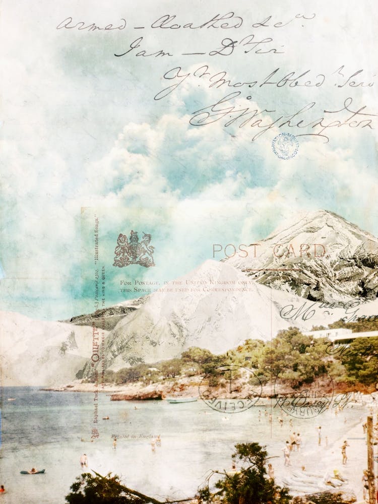 Vintage Collage Postcard